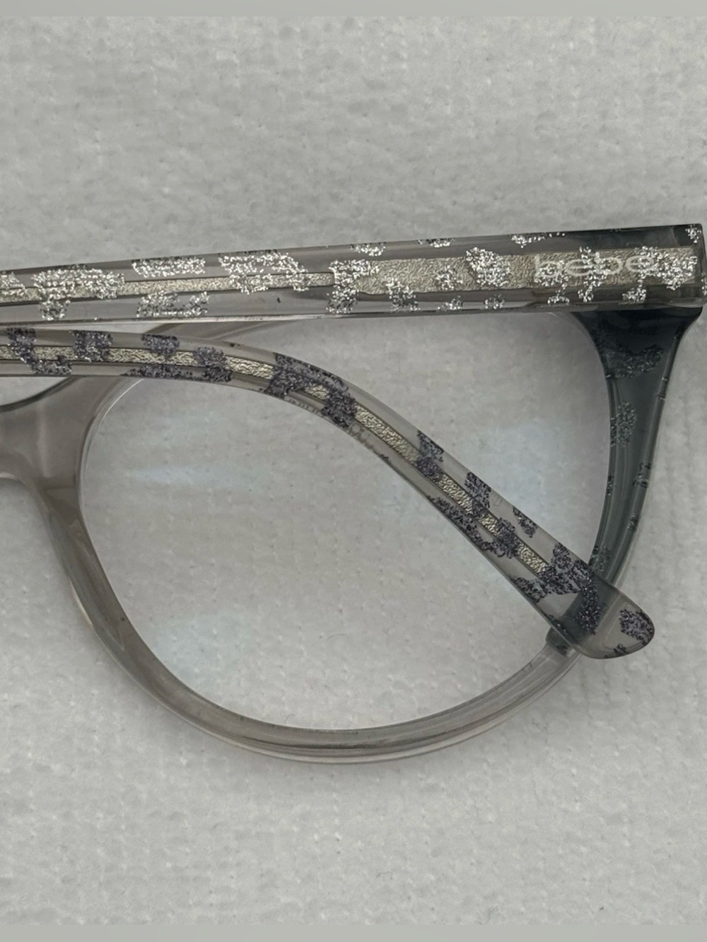 Bebe Eyeglasses, Frames Only, BB5208 050 52-17-135 Plastic Grey Animal - Picture 3 of 10